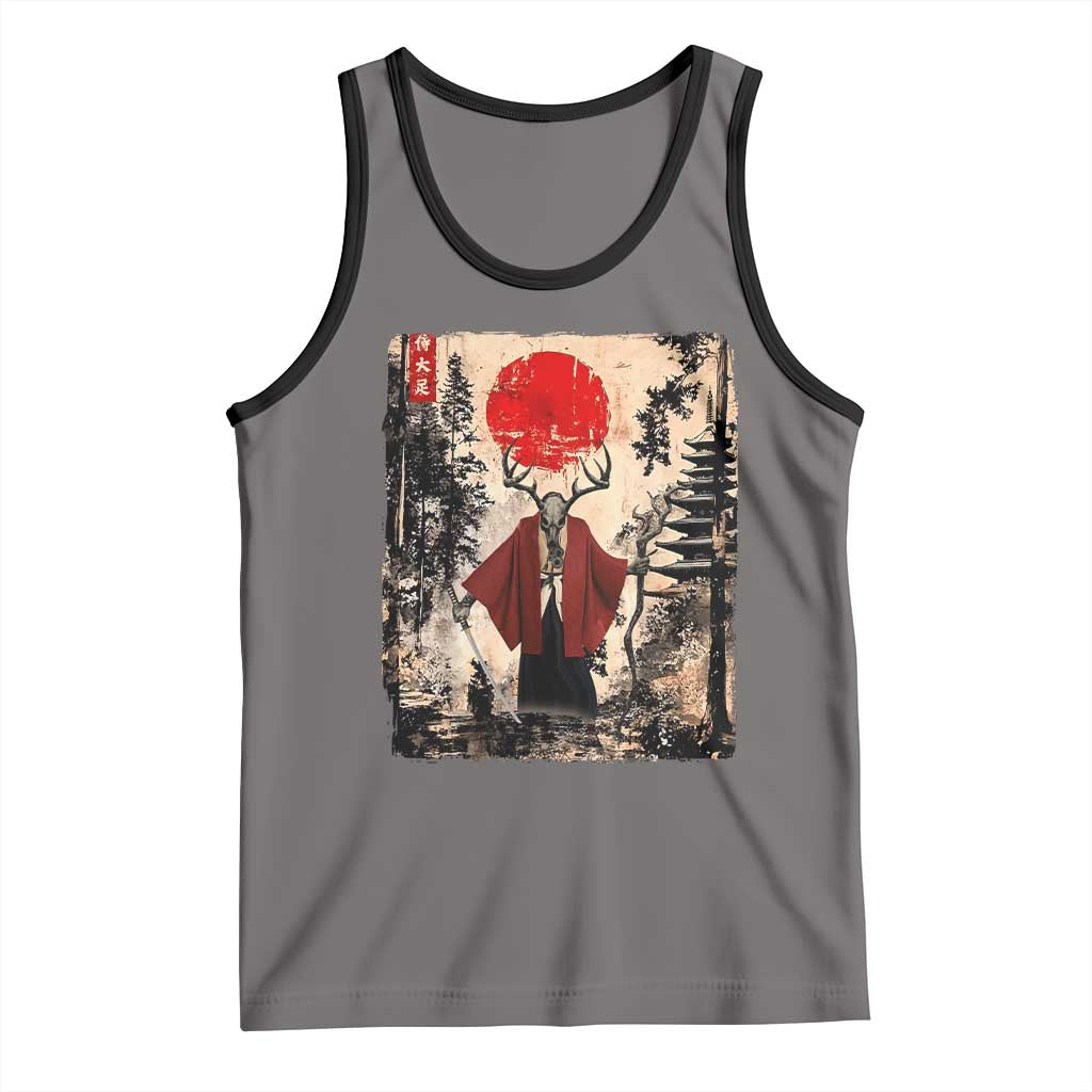 Samurai Wendigo Tank Top Japanese Vintage Graphic Ukiyo-e Art Funny Dark Fantasy - Wonder Print Shop