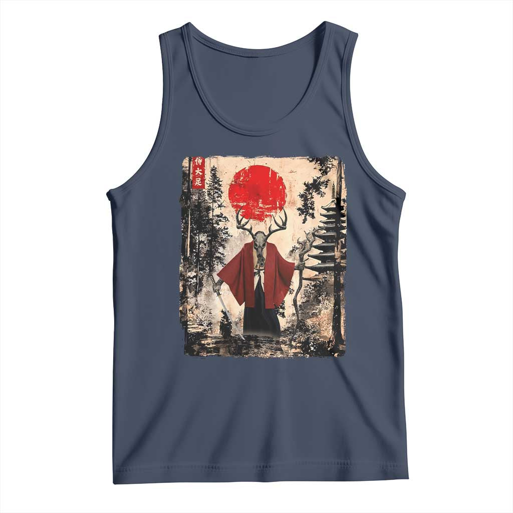 Samurai Wendigo Tank Top Japanese Vintage Graphic Ukiyo-e Art Funny Dark Fantasy - Wonder Print Shop
