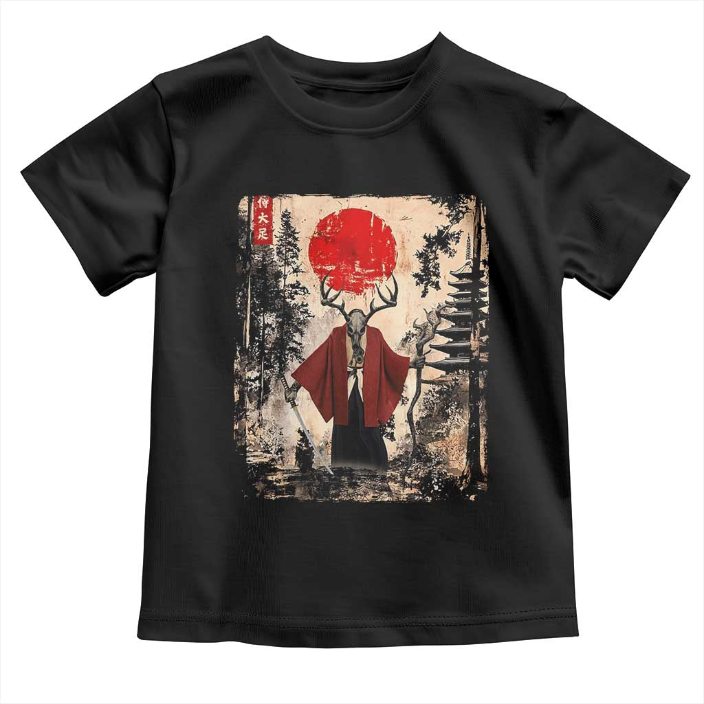 Samurai Wendigo Toddler T Shirt Japanese Vintage Graphic Ukiyo-e Art Funny Dark Fantasy - Wonder Print Shop