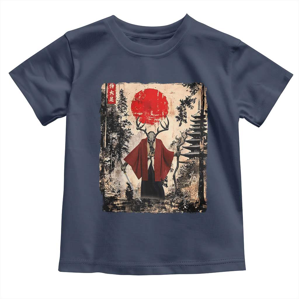 Samurai Wendigo Toddler T Shirt Japanese Vintage Graphic Ukiyo-e Art Funny Dark Fantasy - Wonder Print Shop