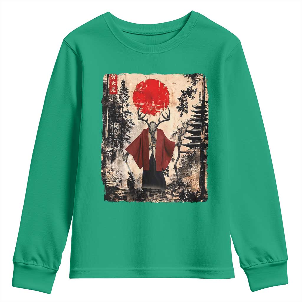 Samurai Wendigo Youth Sweatshirt Japanese Vintage Graphic Ukiyo-e Art Funny Dark Fantasy - Wonder Print Shop