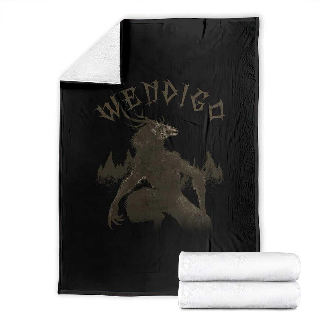 Wendigo Throw Blanket Horror Cryptid Occult Dark Fantasy - Wonder Print Shop