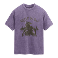 Wendigo Washed Cotton T-Shirt Horror Cryptid Occult Dark Fantasy