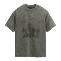 Wendigo Washed Cotton T-Shirt Horror Cryptid Occult Dark Fantasy