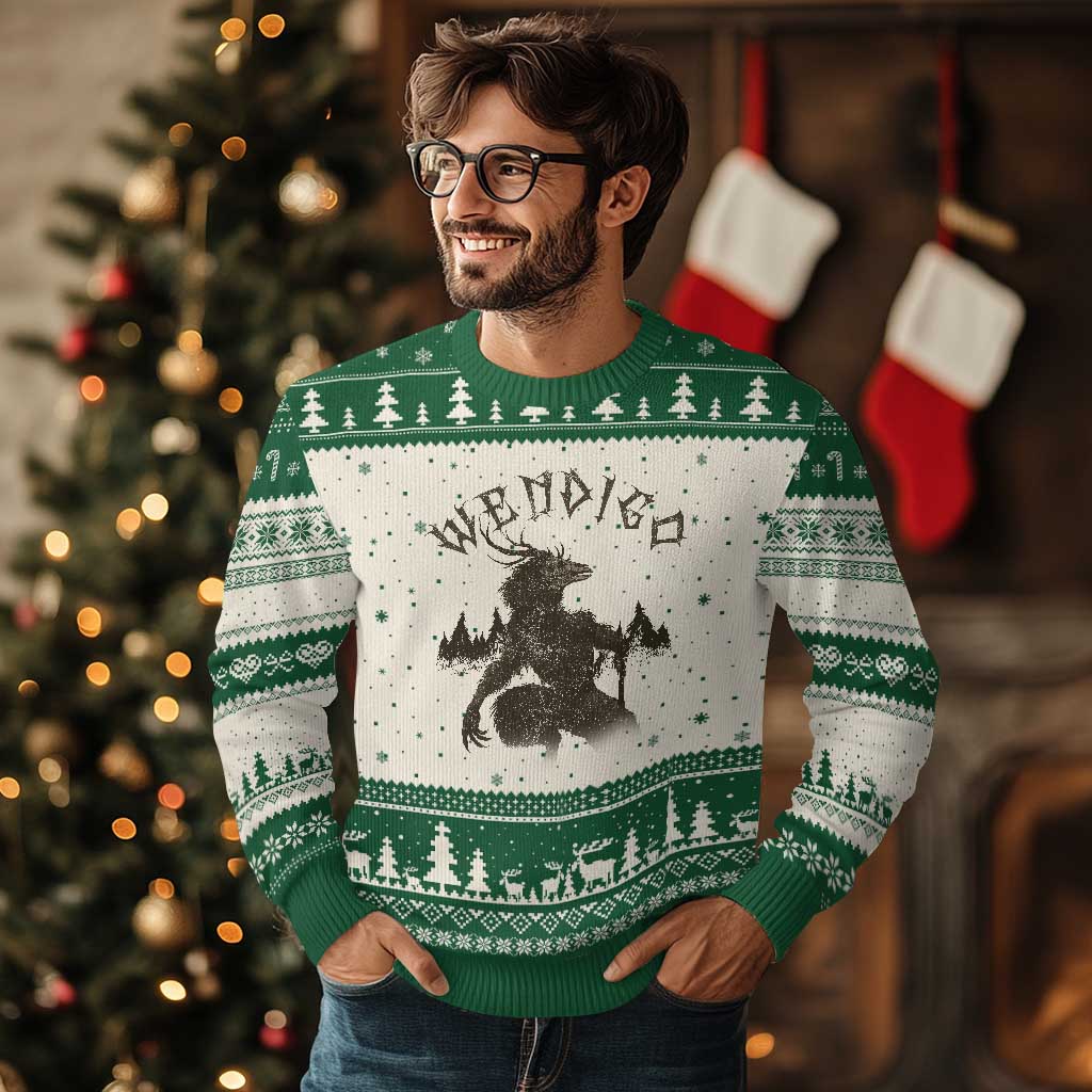 Wendigo Ugly Christmas Sweater Horror Cryptid Occult Dark Fantasy TS10