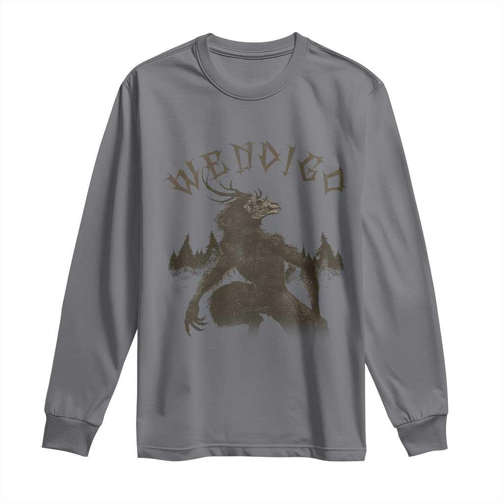Wendigo Long Sleeve Shirt Horror Cryptid Occult Dark Fantasy - Wonder Print Shop