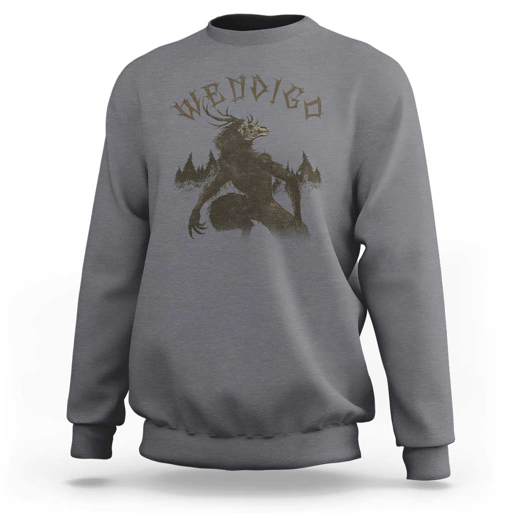 Wendigo Sweatshirt Horror Cryptid Occult Dark Fantasy - Wonder Print Shop