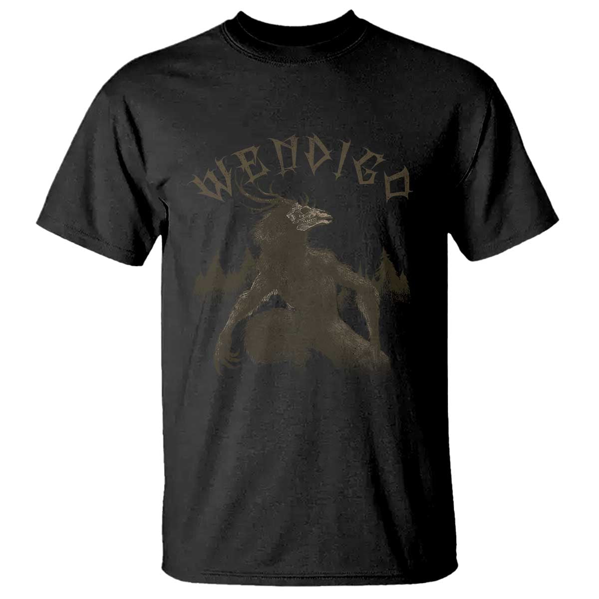 Wendigo T Shirt Horror Cryptid Occult Dark Fantasy - Wonder Print Shop