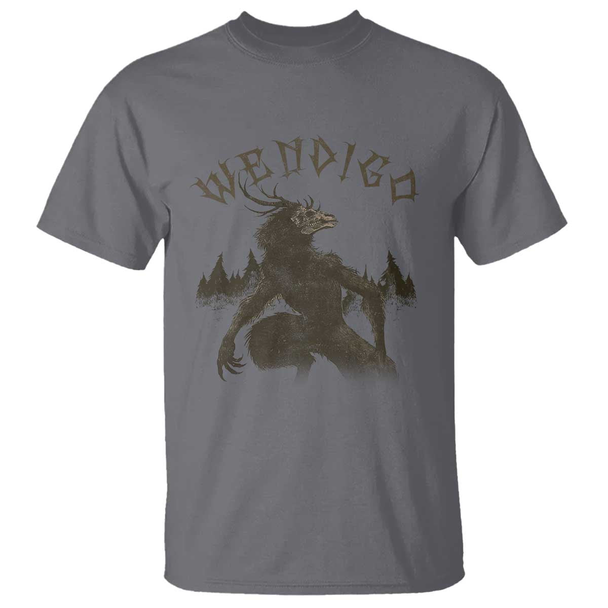 Wendigo T Shirt Horror Cryptid Occult Dark Fantasy - Wonder Print Shop