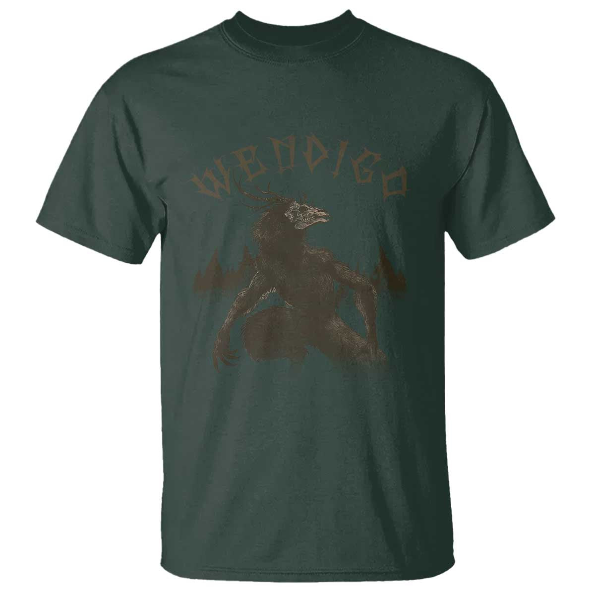 Wendigo T Shirt Horror Cryptid Occult Dark Fantasy - Wonder Print Shop