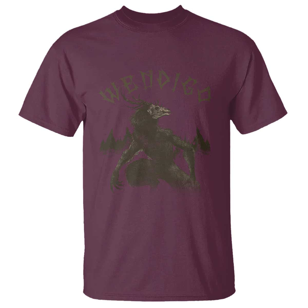 Wendigo T Shirt Horror Cryptid Occult Dark Fantasy - Wonder Print Shop