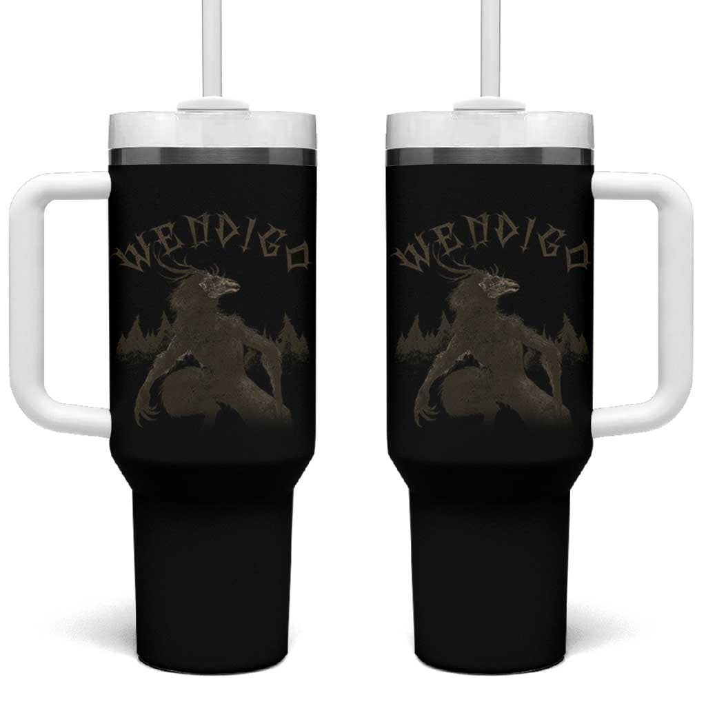 Wendigo Tumbler With Handle Horror Cryptid Occult Dark Fantasy - Wonder Print Shop