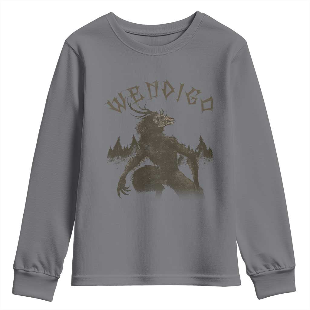 Wendigo Youth Sweatshirt Horror Cryptid Occult Dark Fantasy - Wonder Print Shop