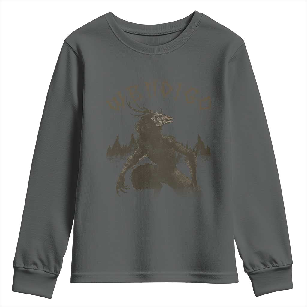 Wendigo Youth Sweatshirt Horror Cryptid Occult Dark Fantasy - Wonder Print Shop