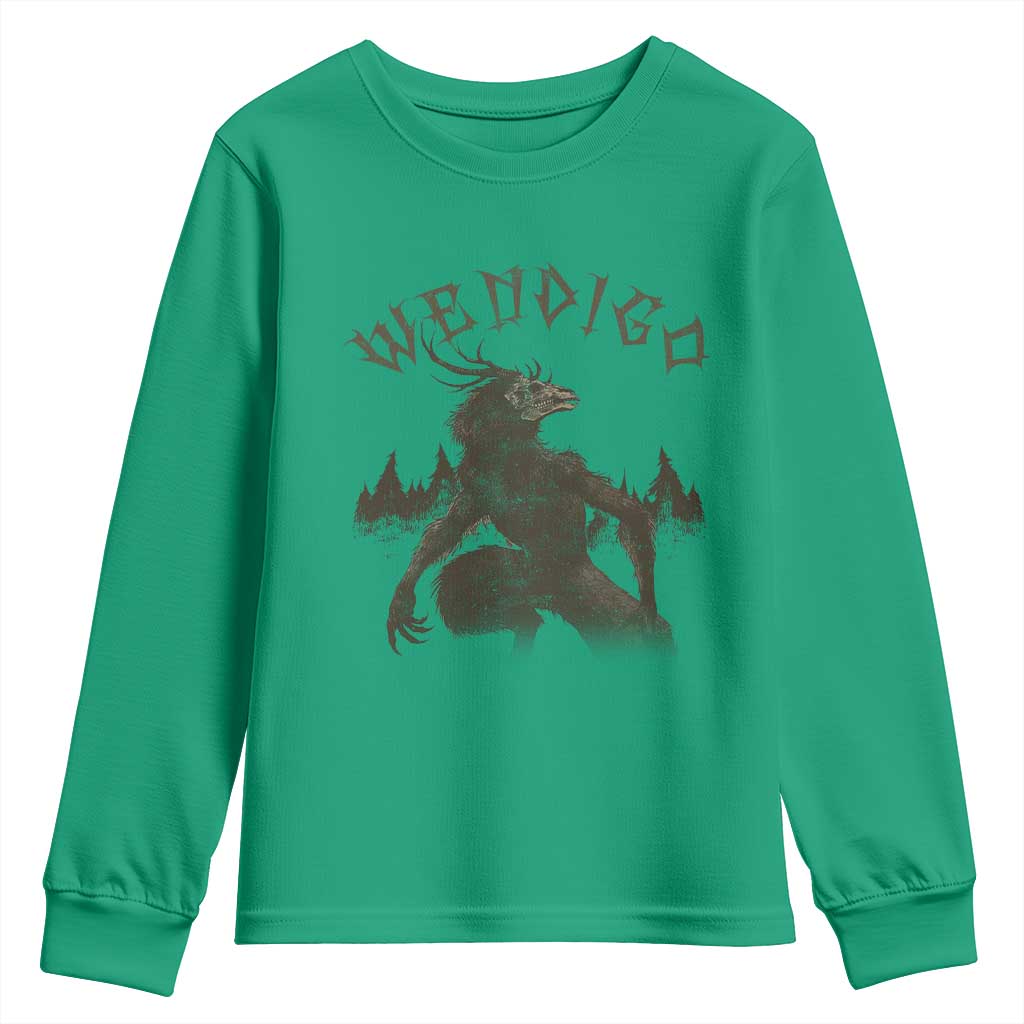 Wendigo Youth Sweatshirt Horror Cryptid Occult Dark Fantasy - Wonder Print Shop