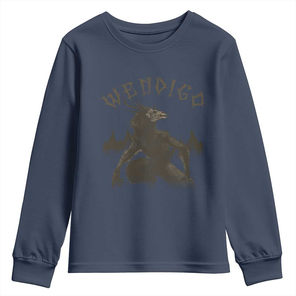 Wendigo Youth Sweatshirt Horror Cryptid Occult Dark Fantasy - Wonder Print Shop