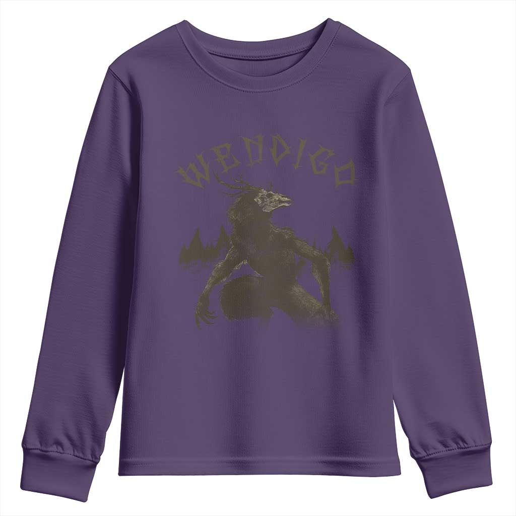 Wendigo Youth Sweatshirt Horror Cryptid Occult Dark Fantasy - Wonder Print Shop