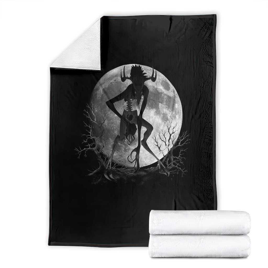 Wendigo Throw Blanket Cryptid Horror Moon Mythical Creature Halloween - Wonder Print Shop