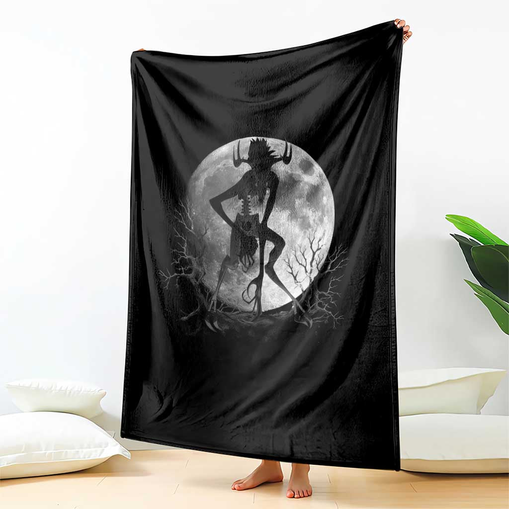 Wendigo Throw Blanket Cryptid Horror Moon Mythical Creature Halloween - Wonder Print Shop