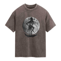 Wendigo Washed Cotton T-Shirt Cryptid Horror Moon Mythical Creature Halloween