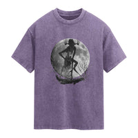 Wendigo Washed Cotton T-Shirt Cryptid Horror Moon Mythical Creature Halloween