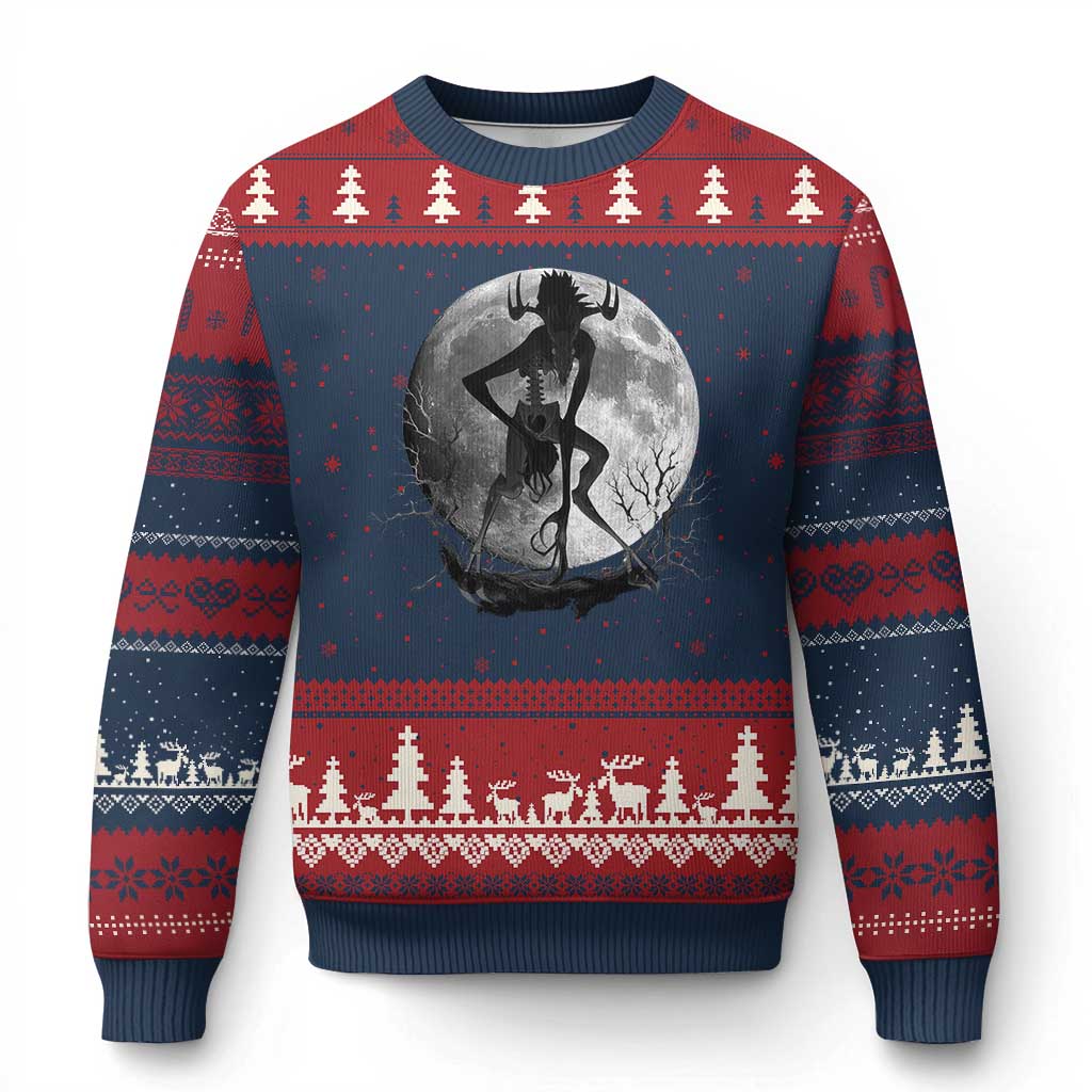 Wendigo Ugly Christmas Sweater Cryptid Horror Moon Mythical Creature Halloween - Wonder Print Shop