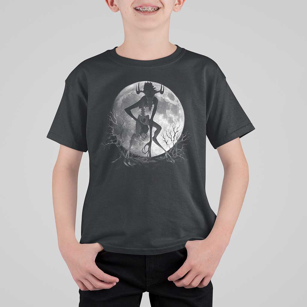 Wendigo T Shirt For Kid Cryptid Horror Moon Mythical Creature Halloween - Wonder Print Shop