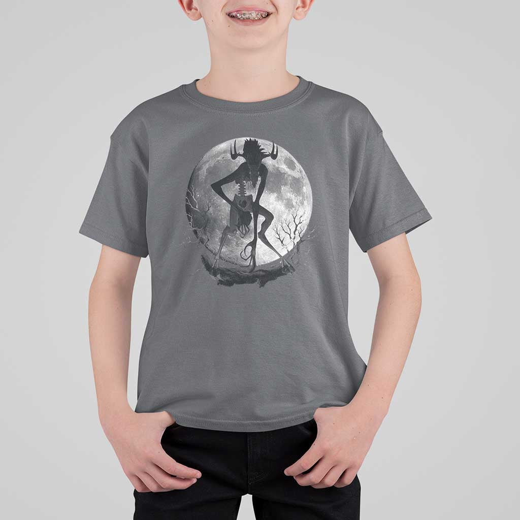 Wendigo T Shirt For Kid Cryptid Horror Moon Mythical Creature Halloween - Wonder Print Shop