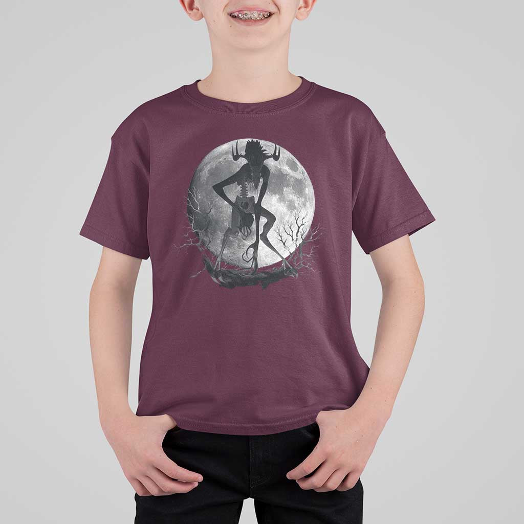 Wendigo T Shirt For Kid Cryptid Horror Moon Mythical Creature Halloween - Wonder Print Shop