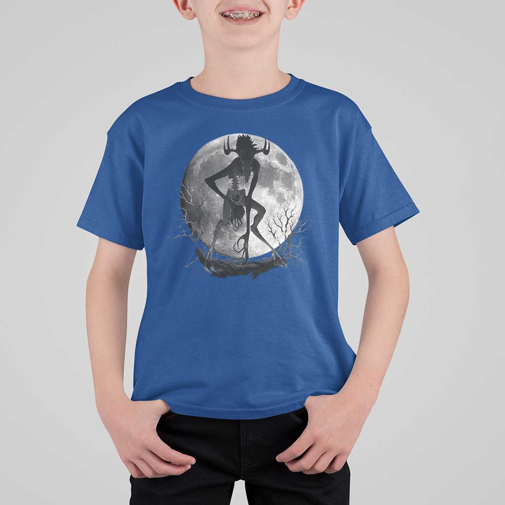 Wendigo T Shirt For Kid Cryptid Horror Moon Mythical Creature Halloween - Wonder Print Shop