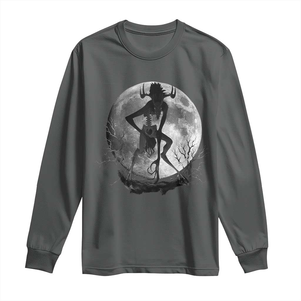 Wendigo Long Sleeve Shirt Cryptid Horror Moon Mythical Creature Halloween - Wonder Print Shop