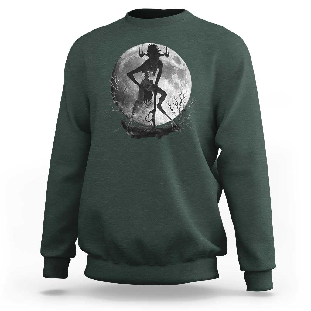 Wendigo Sweatshirt Cryptid Horror Moon Mythical Creature Halloween - Wonder Print Shop