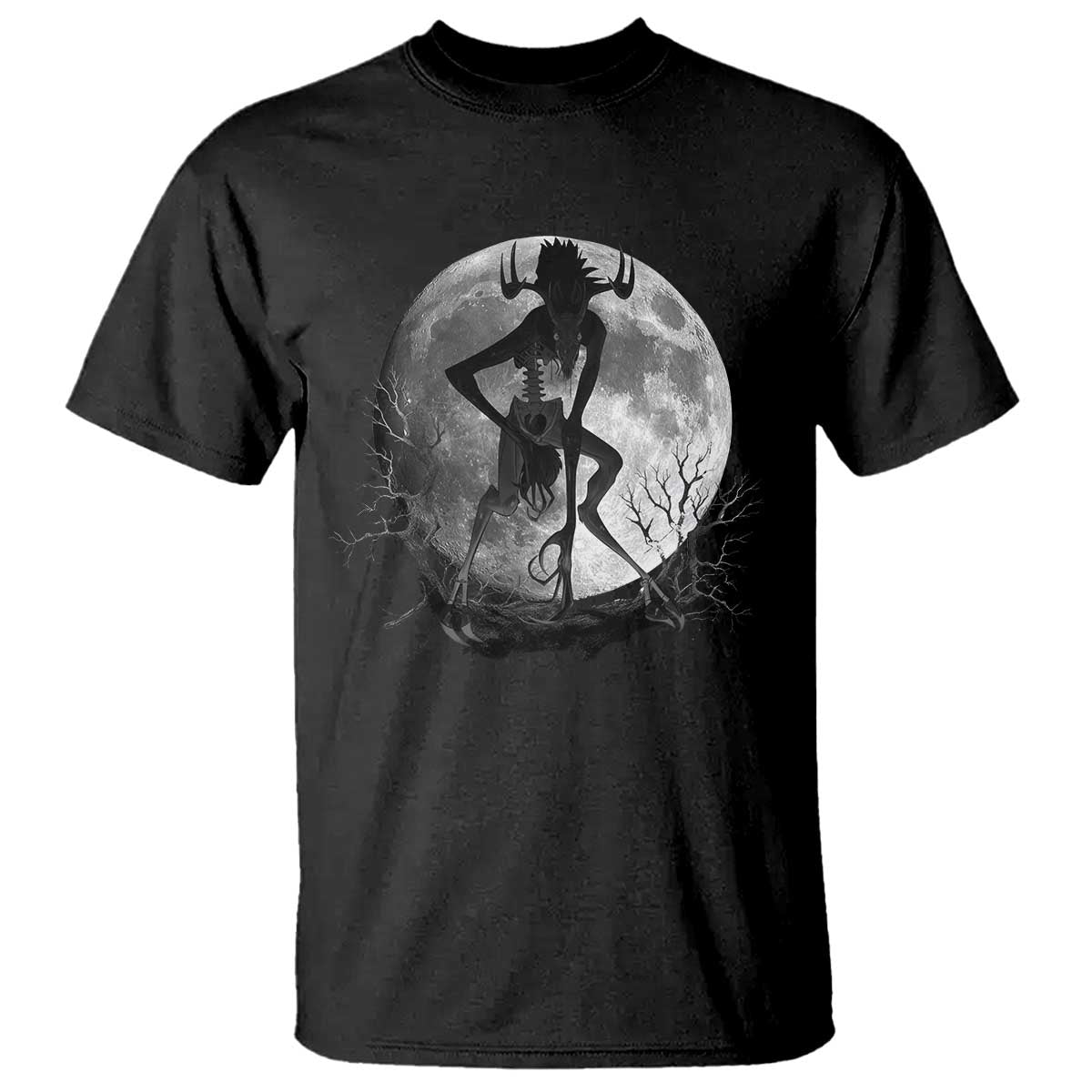 Wendigo T Shirt Cryptid Horror Moon Mythical Creature Halloween - Wonder Print Shop