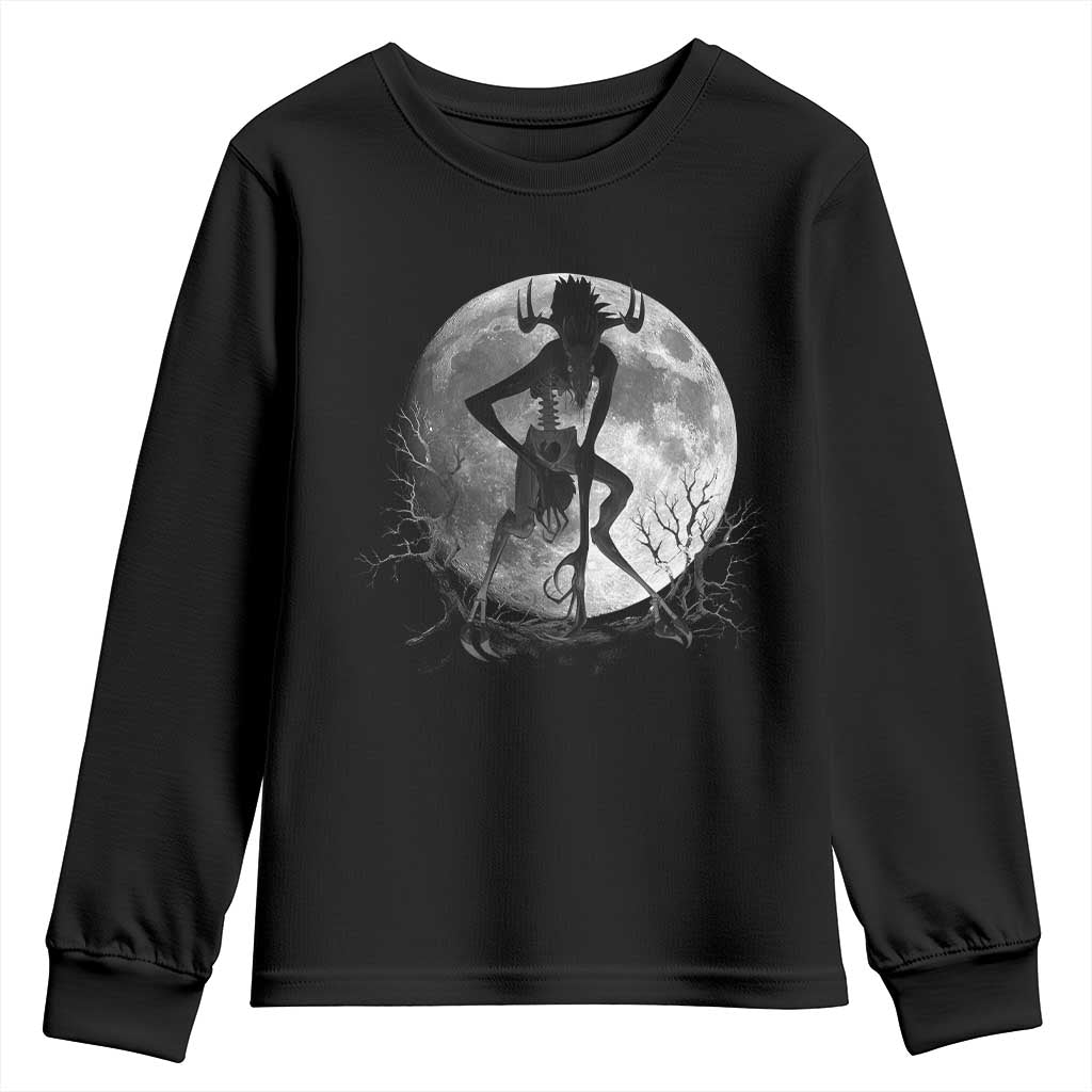 Wendigo Youth Sweatshirt Cryptid Horror Moon Mythical Creature Halloween - Wonder Print Shop