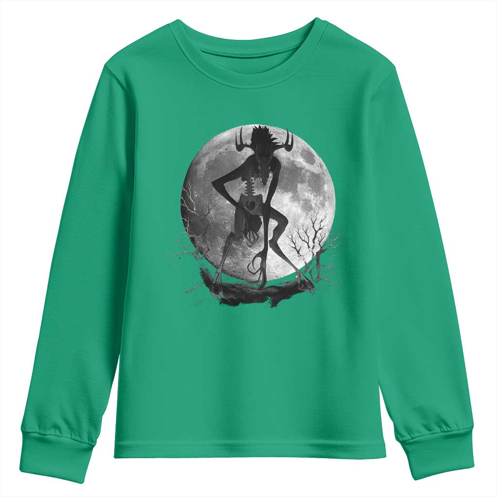 Wendigo Youth Sweatshirt Cryptid Horror Moon Mythical Creature Halloween - Wonder Print Shop