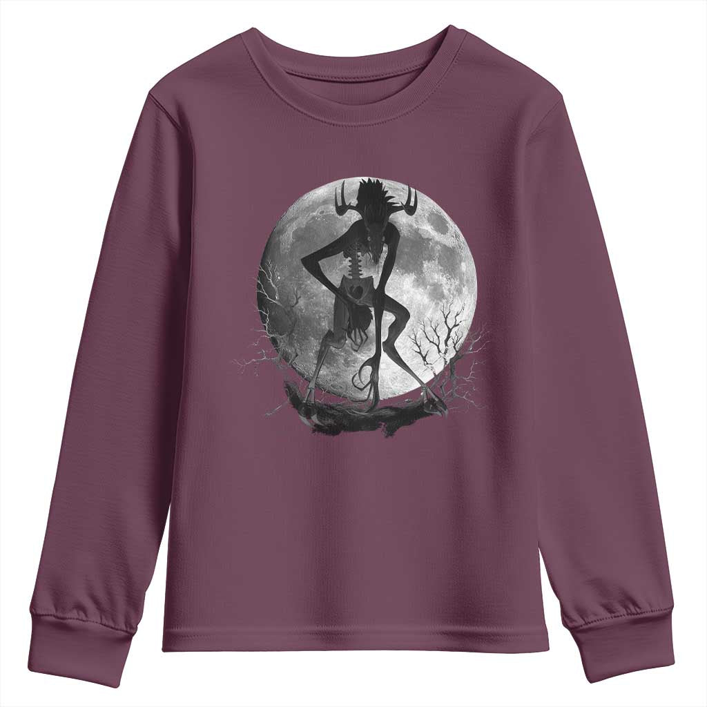 Wendigo Youth Sweatshirt Cryptid Horror Moon Mythical Creature Halloween - Wonder Print Shop