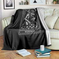 Wendigo Throw Blanket Tarot Card Horror Cryptid Occult Dark Fantasy - Wonder Print Shop