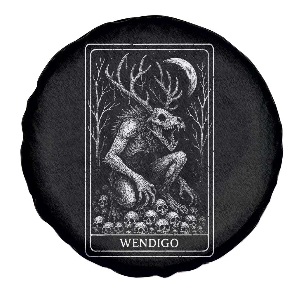 Wendigo Spare Tire Cover Tarot Card Horror Cryptid Occult Dark Fantasy - Wonder Print Shop