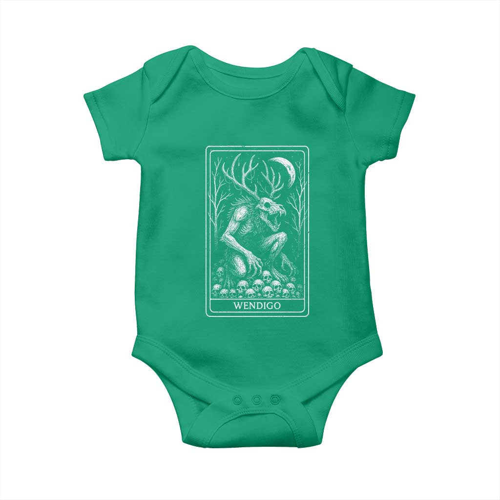 Wendigo Baby Onesie Tarot Card Horror Cryptid Occult Dark Fantasy - Wonder Print Shop