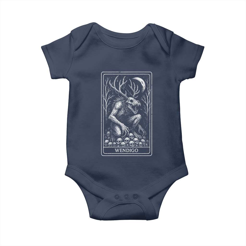 Wendigo Baby Onesie Tarot Card Horror Cryptid Occult Dark Fantasy - Wonder Print Shop