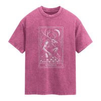 Wendigo Washed Cotton T-Shirt Tarot Card Horror Cryptid Occult Dark Fantasy