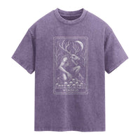 Wendigo Washed Cotton T-Shirt Tarot Card Horror Cryptid Occult Dark Fantasy