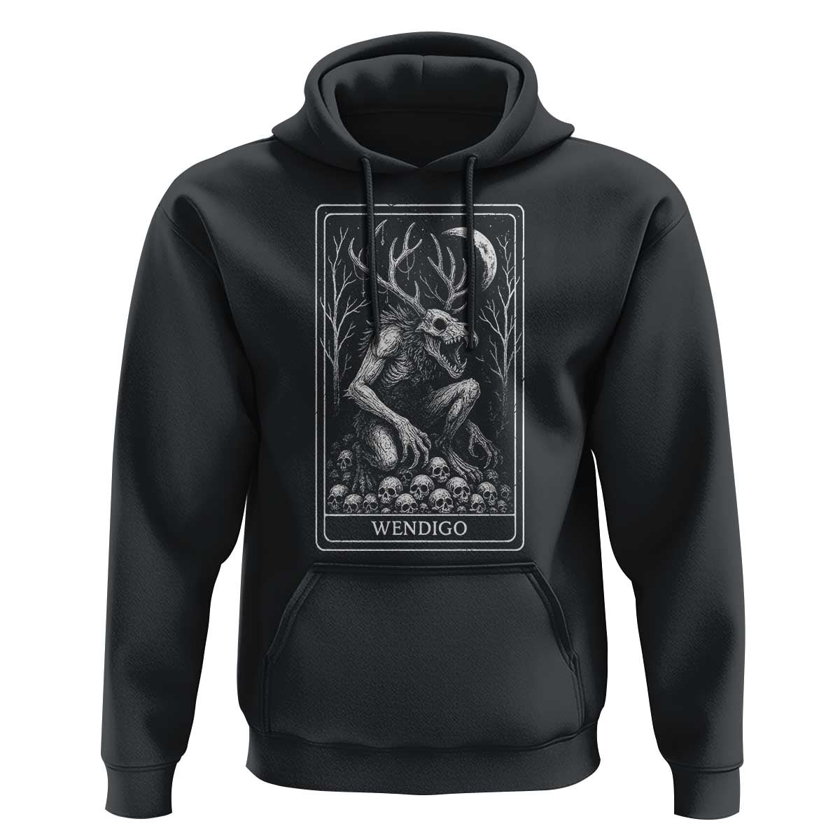 Wendigo Hoodie Tarot Card Horror Cryptid Occult Dark Fantasy - Wonder Print Shop