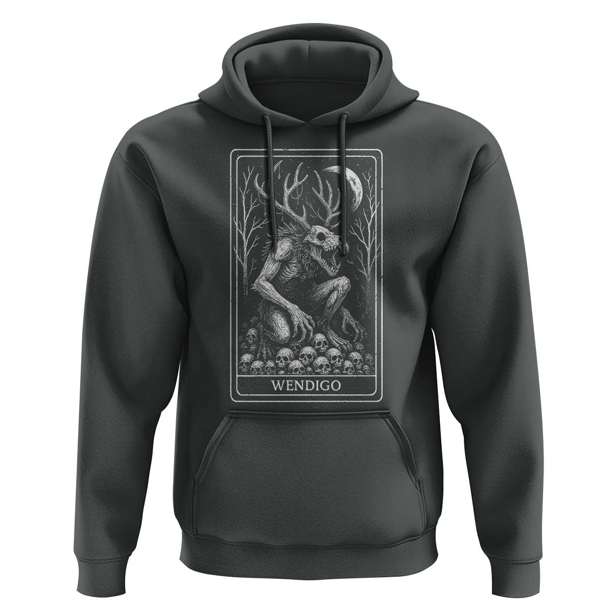 Wendigo Hoodie Tarot Card Horror Cryptid Occult Dark Fantasy - Wonder Print Shop