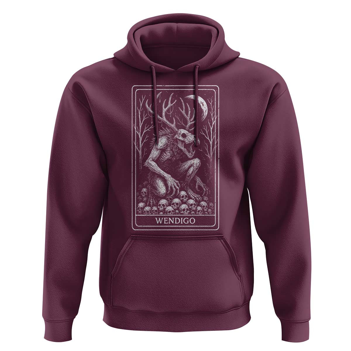 Wendigo Hoodie Tarot Card Horror Cryptid Occult Dark Fantasy - Wonder Print Shop