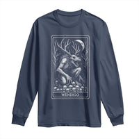 Wendigo Long Sleeve Shirt Tarot Card Horror Cryptid Occult Dark Fantasy - Wonder Print Shop