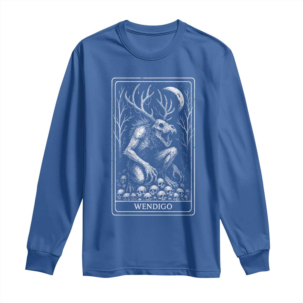 Wendigo Long Sleeve Shirt Tarot Card Horror Cryptid Occult Dark Fantasy - Wonder Print Shop