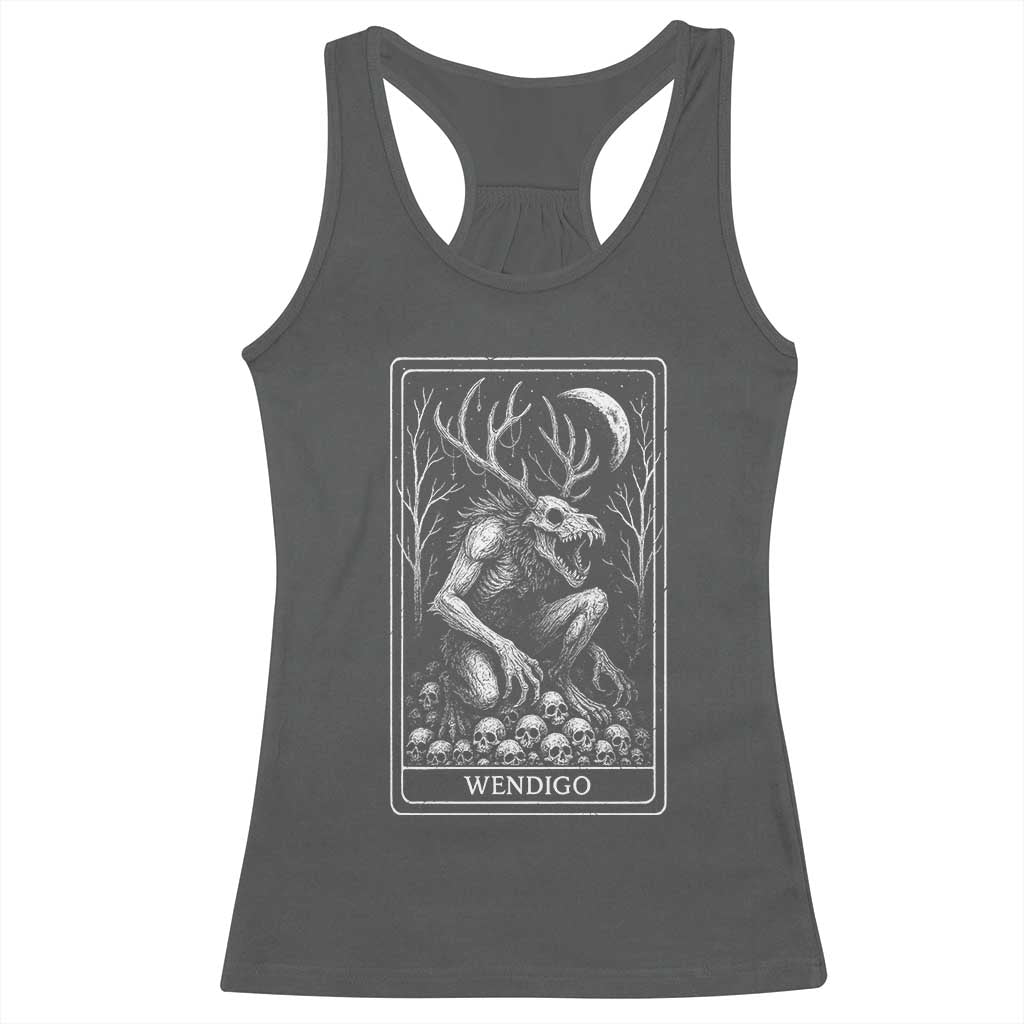 Wendigo Racerback Tank Top Tarot Card Horror Cryptid Occult Dark Fantasy - Wonder Print Shop