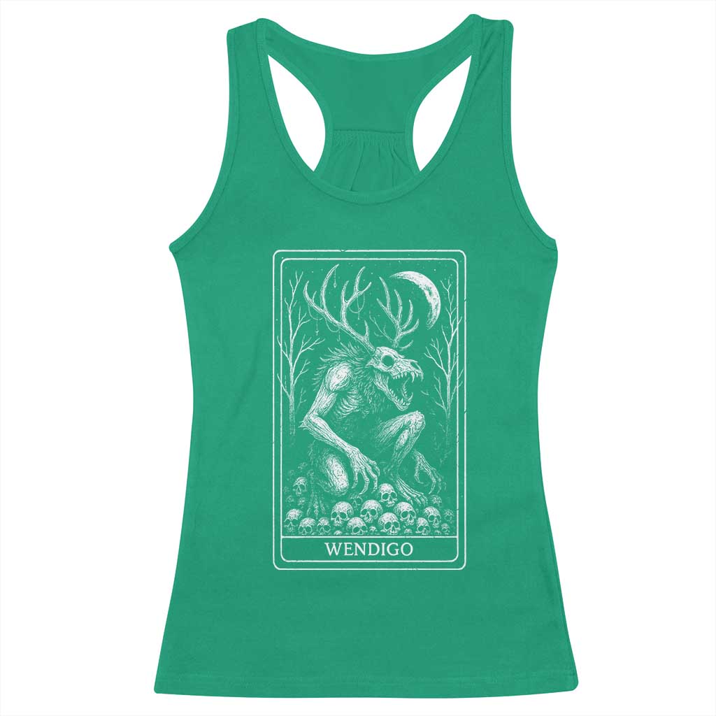 Wendigo Racerback Tank Top Tarot Card Horror Cryptid Occult Dark Fantasy - Wonder Print Shop