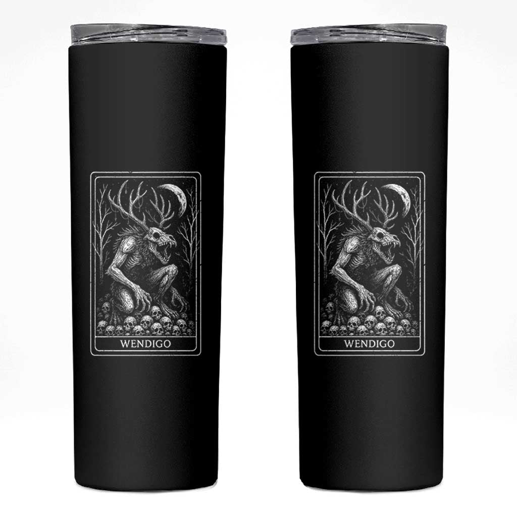 Wendigo Skinny Tumbler Tarot Card Horror Cryptid Occult Dark Fantasy - Wonder Print Shop